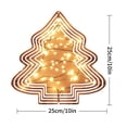 thumbnail image 7 of Metal Hanging Christmas Tree Wind Spinner - Modern Concentric Circle Design with Warm White Lights for Yard and Garden Decor, 7 of 7