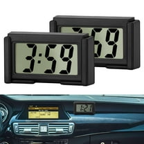 Luxtrada 2pcs Portable Mini Car Dashboard Digital Clock for Vehicle Large LCD Time Screen