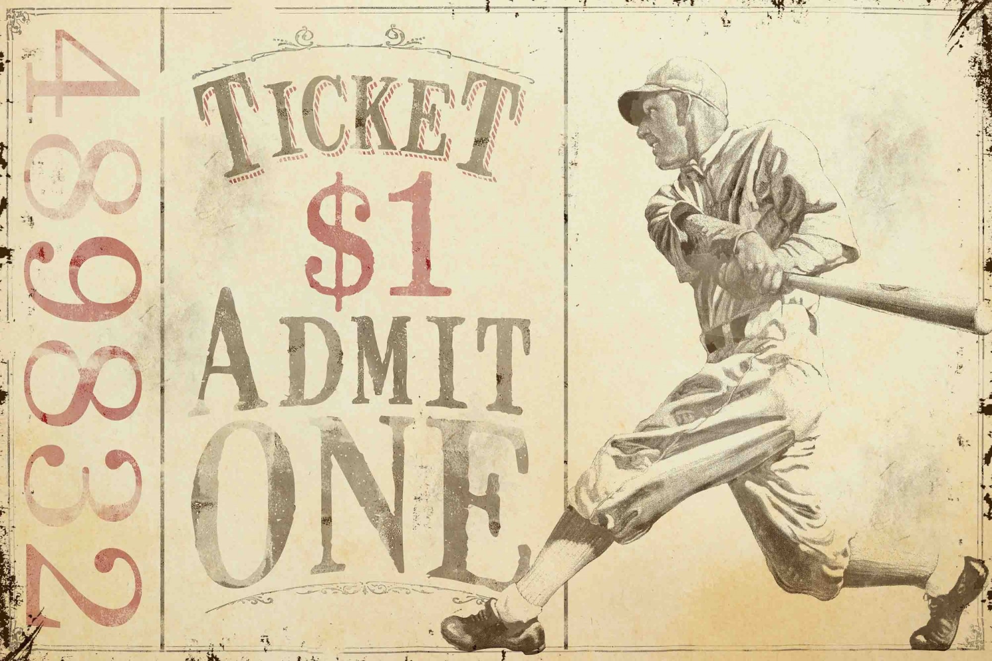 Marmont Hill Inc Marmont Hill - "Baseball Batter-Alternative File Version" by J.F. Kernan Painting Print on Canvas - Multi-color
