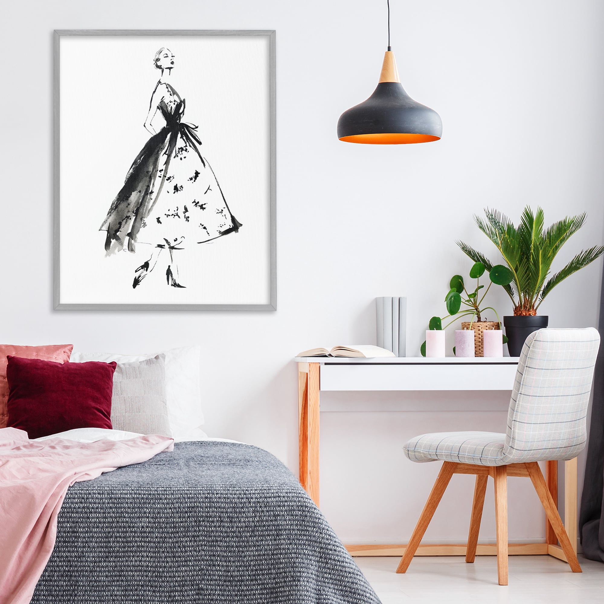 Stupell Industries Ethereal Couture Contour Gray Framed Giclee Art, design by Svetlana Aleynikova