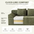 thumbnail image 5 of HSUNNS 71" 3 Setaser Sofa, Comfy Extra Deep Seat 3 Seater Couch for Living Room with Soft Upholstered, Free 3 Pillows, No Assembly Required, Green, 5 of 7