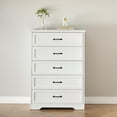 thumbnail image 3 of Commode Moderne à 5 Tiroirs, Organisateur de Garde-Robe à Tiroirs et Rangement pour Vêtements, Commodes Modernes pour Garde-Robe Salon, Chambre d'Enfant (Commode à 5 Tiroirs, Blanc), 3 of 7