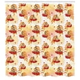 thumbnail image 3 of Ambesonne Rowan Shower Curtain, Romantic Fall Season Tile, 69"Wx70"L, Orange Red Peach, 3 of 3