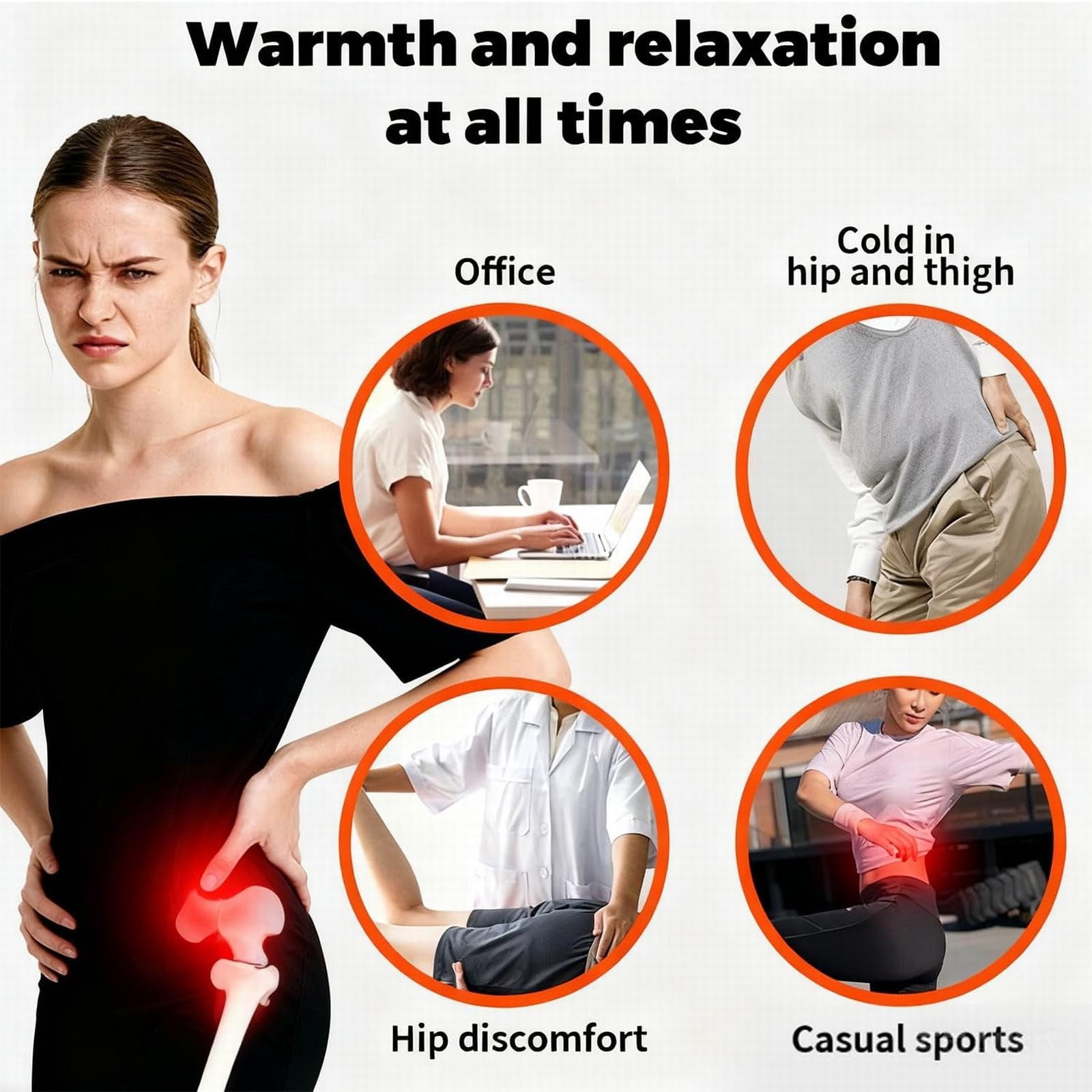 Halston Stride Red Therapy,Hip Heating Pad,Hip Brace Sciatica Pain Relief Devices,Hip Brace Red Therapy For Hip Pain,Halston Stride Hip Brace for Hip Pain In Menopausal Women