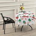 thumbnail image 7 of SKYSONIC 60" Christmas Tree Candy Round Tablecloth Red Retro Car Table Cloth Cover Mat Washable Polyester Table Covers Dining Decorative Holiday Home Picnic Party Wedding, 7 of 7