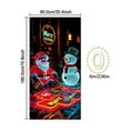 thumbnail image 2 of Fluorescent Christmas Door Cover,47*31 inch UV Activated Glow in the Dark Garage Door Banner, Large Holiday Decor for Xmas and New Year,#D, 2 of 5