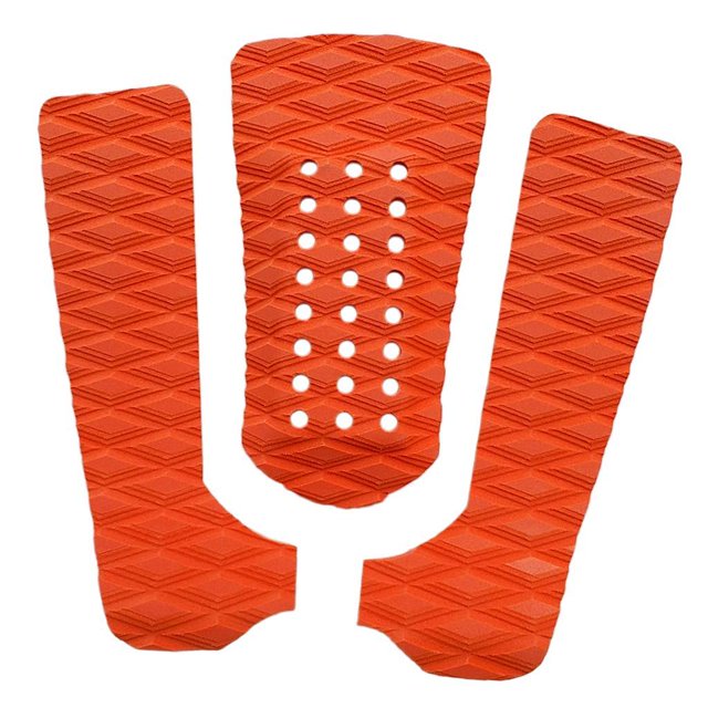 Tabla de surf de 3 piezas, tapete de trasera, agarre de cubierta, tabla de remo naranja Sunnimix Almohadilla de tracción para tabla de surf