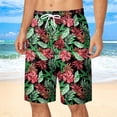 thumbnail image 2 of JAJAHO Mens Hawaiian Beach Shorts Tropical Printed Drawstring Elastic Waist Breathable Mesh Summer Shorts Trendy Bottoms, 2 of 5