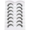 thumbnail image 3 of Changmaius  False Eyelashes Fluffy Cat Eye Look 8D Crossed Wispy Natural Faux Mink Lashes Fake Eyelashes 7 Pairs Pack, 3 of 9