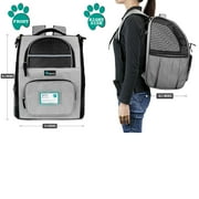 PetAmi Deluxe Pet Carrier Backpack, Light Gray