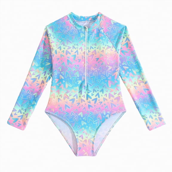 mgoYE Swimsuit for Girls Size 14 Girls' Sparkle One-Piece Swimsuit 7-12Y Rash Guard Shimmer Bathing Suit for Beach Pool(Blue,7-8 Years)