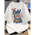 thumbnail image 1 of Men'S Vintage Cold Drink Bottle Cap Graphic T-Shirt - Cotton Crew Neck Tee, Retro Summer Casual Top with "Original Cold Drink" Print, Breathable & Comfortable for Casual Attire Crew Nec, 1 of 8
