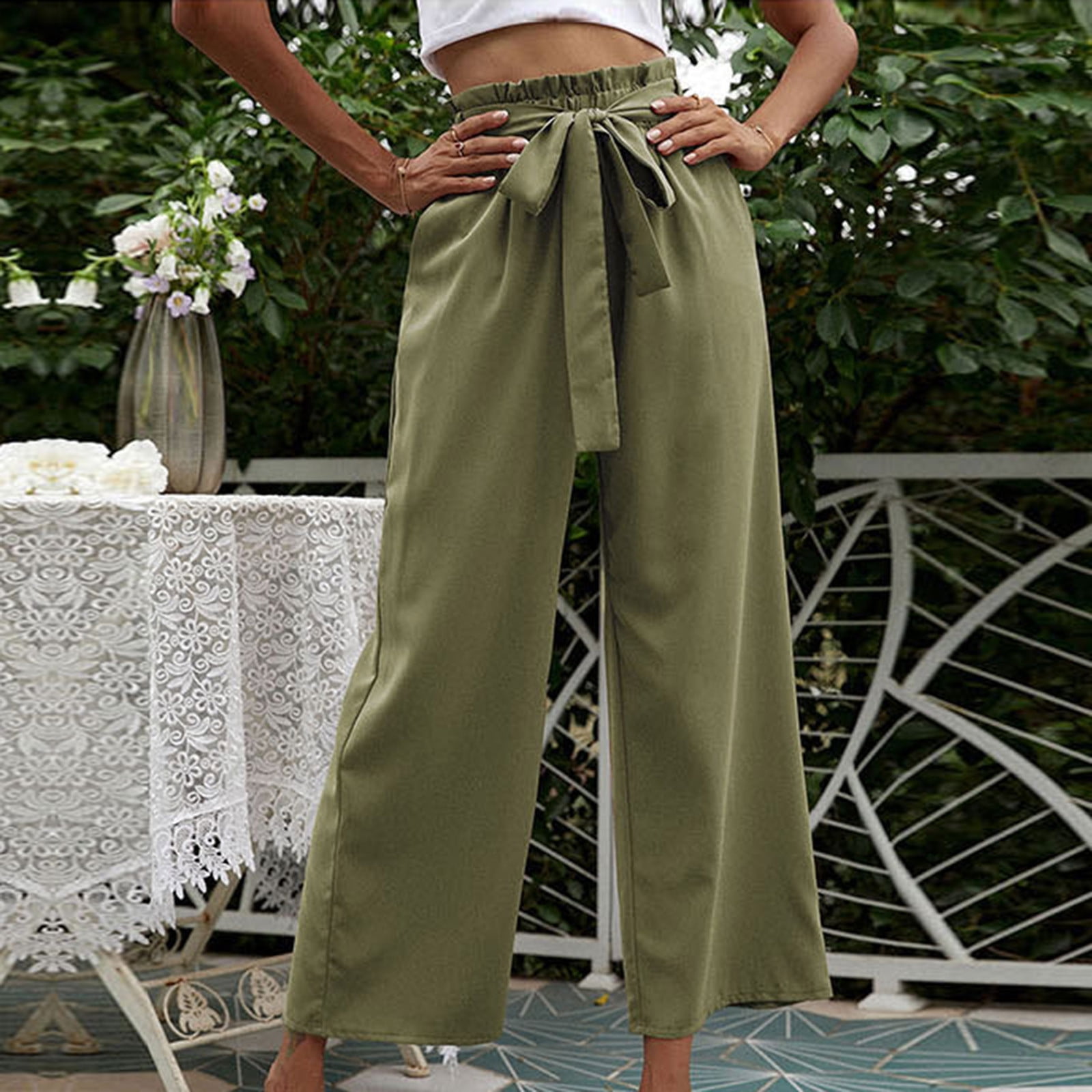 SELONE High Waisted Wide Leg Pants for Women Plus Size High