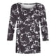 thumbnail image 5 of Blusas para Mujeres Casual 3/4 Manga Cuello Redondo Impreso Suelto, Top para Primavera Verano Diario Y Otoño, 5 of 5