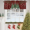 thumbnail image 4 of Christmas Trees Valances for Windows, 42 x 18in, Xmas Trees Balls Berry Winter Snowflakes Red Black Plaid Rod Pocket Kitchen Valance Curtain Light Filtering Window Treatments for Living Room Bedroom, 4 of 7