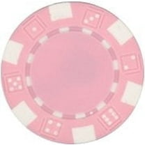 DA VINCI 50 Clay Composite Dice Striped 11.5 Gram Poker Chips, Pink