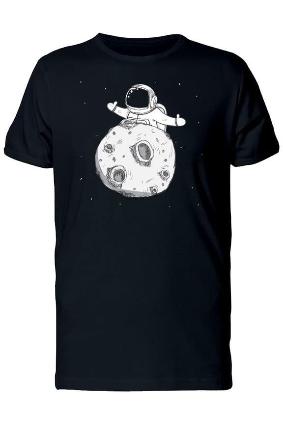 Cartoon Astronaut On The Moon T-Shirt Men -Image by Shutterstock, Male Large