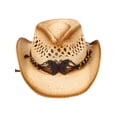 thumbnail image 2 of Simplicity Summer Vented Western Straw Cowboy Cowgirl Children Hats, 2046_Butterfly, 2 of 6