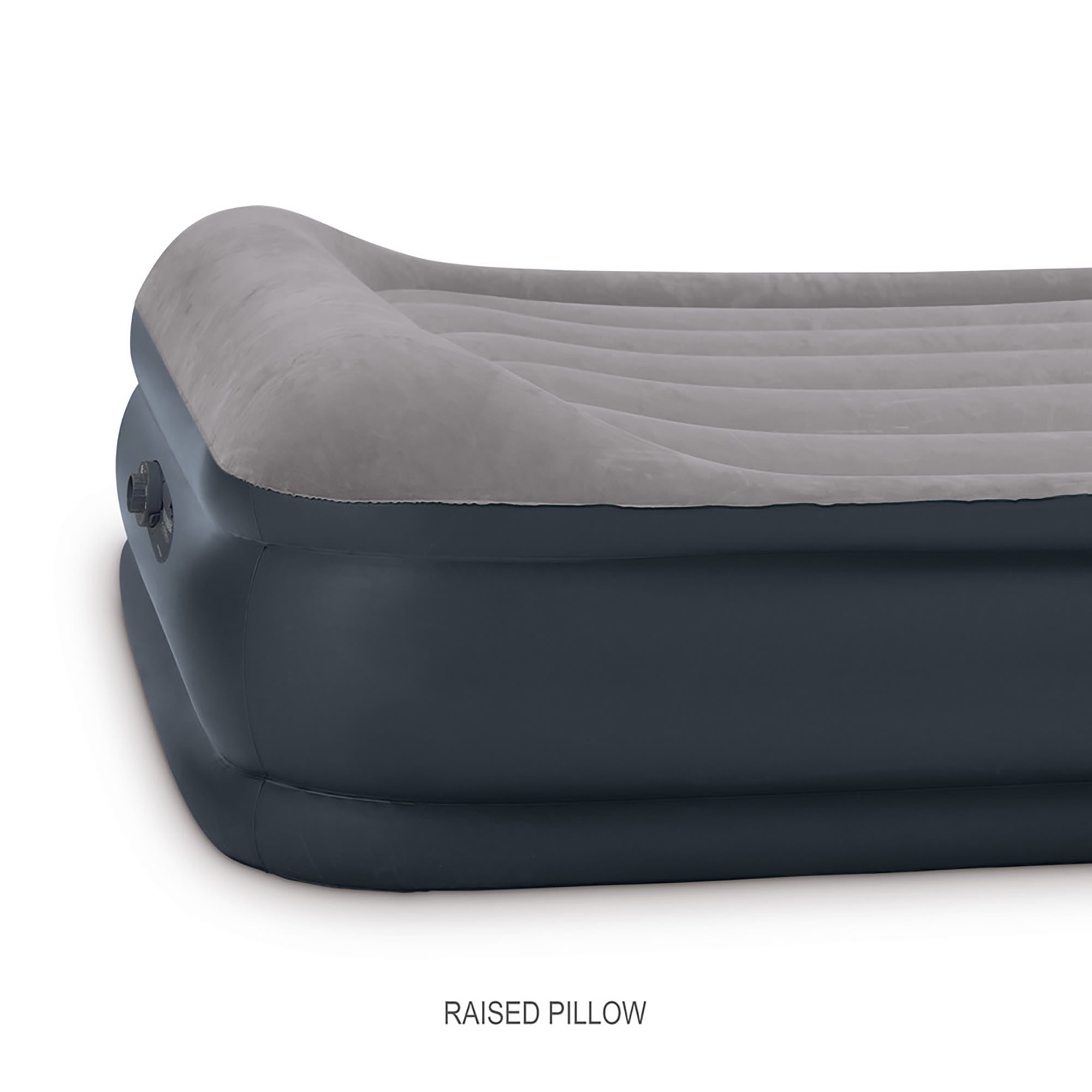 Intex: Dura-Beam: Plus Deluxe Pillow Rest Airbed - Twin - 16.5" Inflatable Air Mattress, Built-In Pump, Fiber-Tech, Carry Bag, 300lb Cap, 64131ED