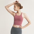 thumbnail image 1 of Sujetador deportivo con tirantes cruzados en la espalda de color sólido, chaleco de yoga a prueba de golpes, sujetador de fitness, traje de yoga para mujer, 1 of 6