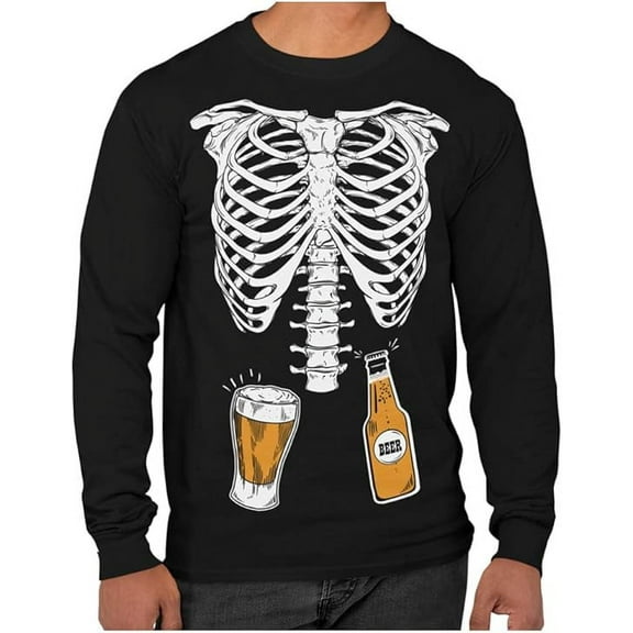 Skeleton Ribcage Six-Pack Beer Halloween Costume T-Shirt for Men – Funny and Easy Halloween Outfit, Soft Cotton