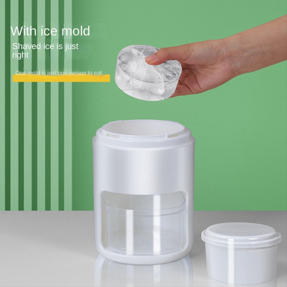 Ice Shaver Machine Portable Ice Crusher with 3 Ice-Cube Trays for Home Outdoors Use