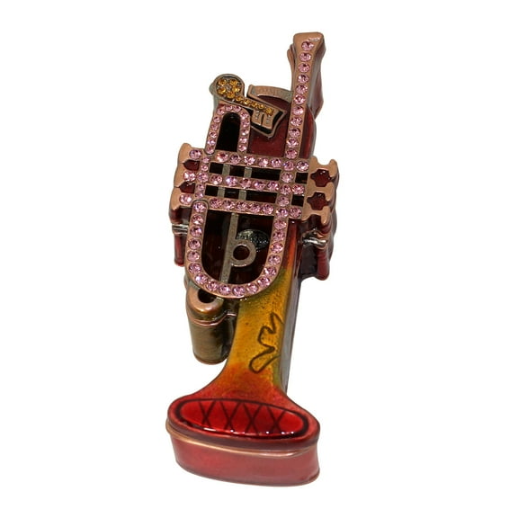 Red Trumpet Trinket Box Bejeweled
