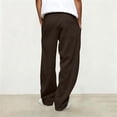 thumbnail image 3 of qelini Casual Sweatpants for Men Big and Tall with Pockets Drawstring Elastic Waist Long Pants Solid Color Relaxed Fit Lounge Trousers for Everyday Winter, 3 of 9