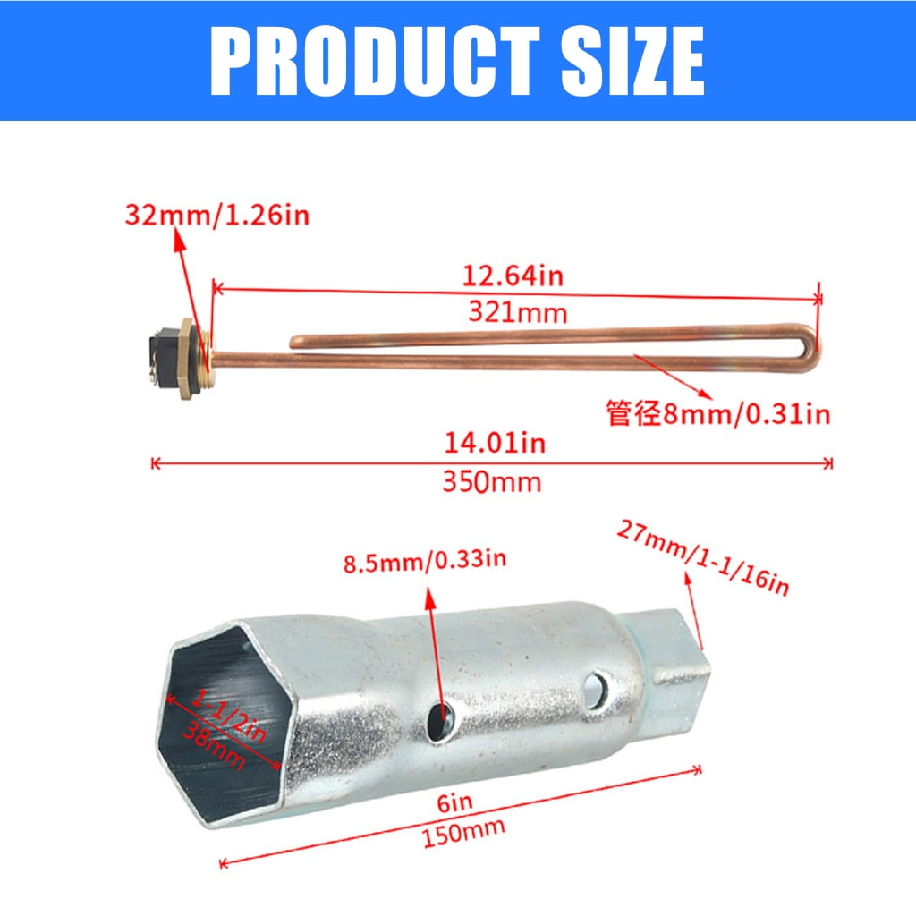 ZPAQI Replacement Part for 18 24 27 36 Water Heater Element HE 90240