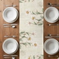 thumbnail image 6 of White Floral Table Runner - 72 Inch Long, Kitchen Dining Table Runner Dresser Scarves, Spring Country Vintage Flower Leaf Plant Farmhouse Decor for Coffee Tables Wedding Party Banquet, 6 of 8