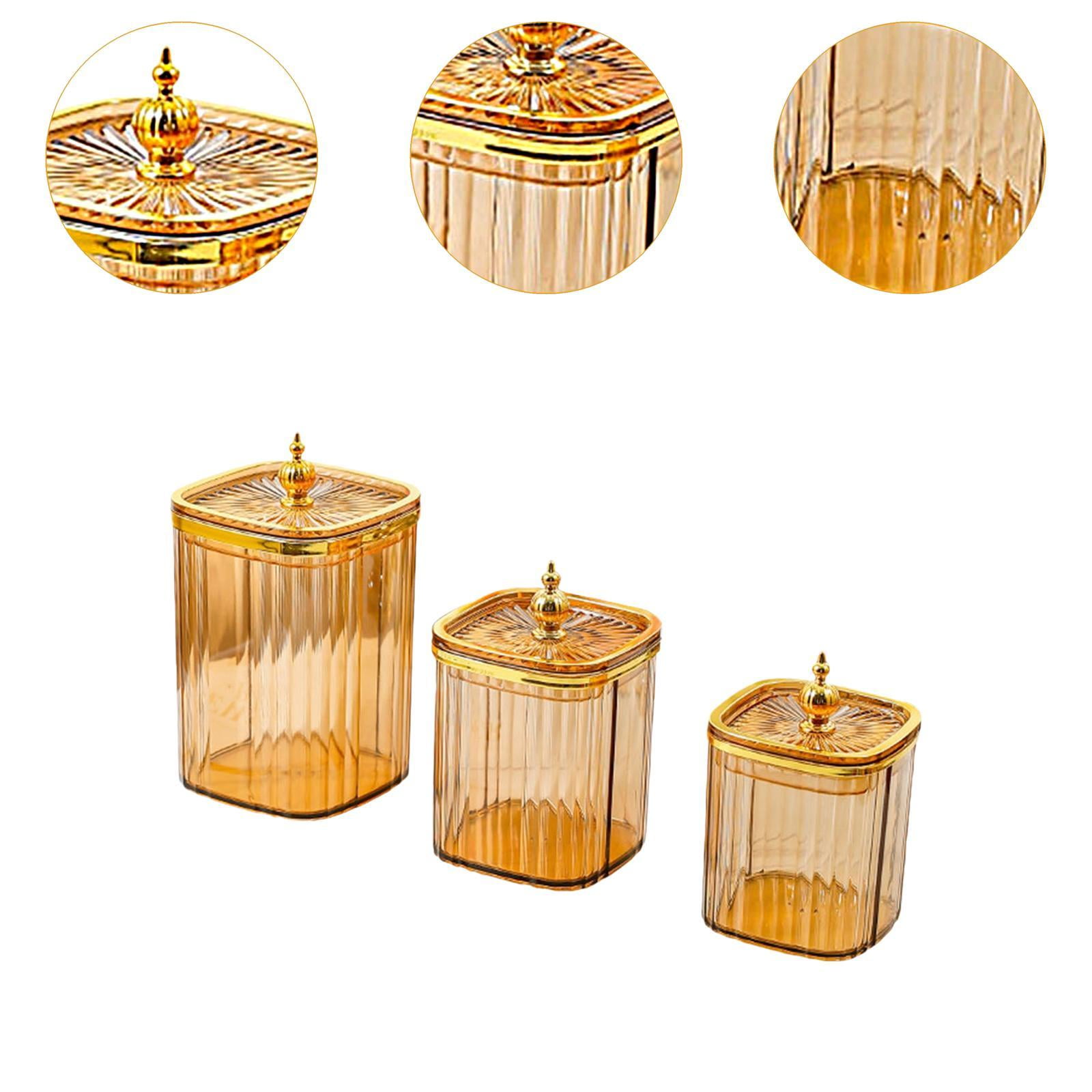 Baoblaze 3 Pieces Airtight Food Storage Container Grain Jar for Kitchen Wedding Candy Amber Bead