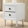 thumbnail image 4 of Furniture of America Seven Wood Nightstand with 2-Drawer, White, 4 of 7