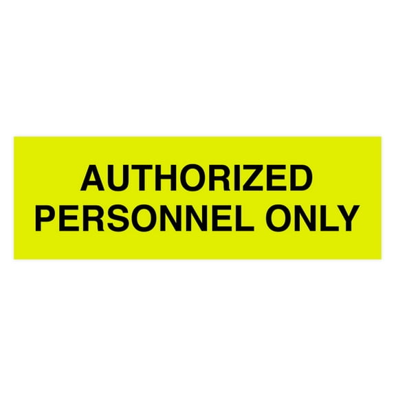 Basic Authorized Personnel Only Sign (Yellow / Black) - Large