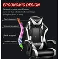 thumbnail image 2 of VIOLHEDO High-Back Gaming Chair PU Ergonomic Racing Swivel Chair with Lumbar Support Footrest White, 2 of 8