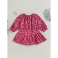 thumbnail image 4 of Bagilaanoe Toddler Baby Girl Fall Dress Floral Print Long Sleeve A-line Princess Dresses 1T 2T 3T 4T 5T 6T Kids Casual Clothes, 4 of 9
