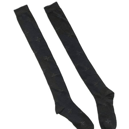 

TINYSOME Women Lolita Dark Gothic Black Over Knee Stockings Harajuku Punk Hollow Out for Cross Jacquard Pattern Student Calf High Tube Socks