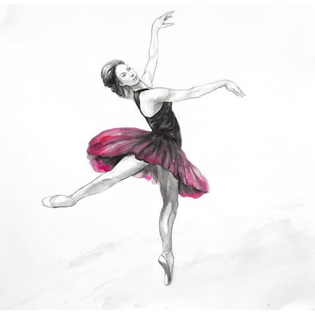 Studio Ballerina - Small Pink Ballerina Poster Print by Atelier B Art Studio