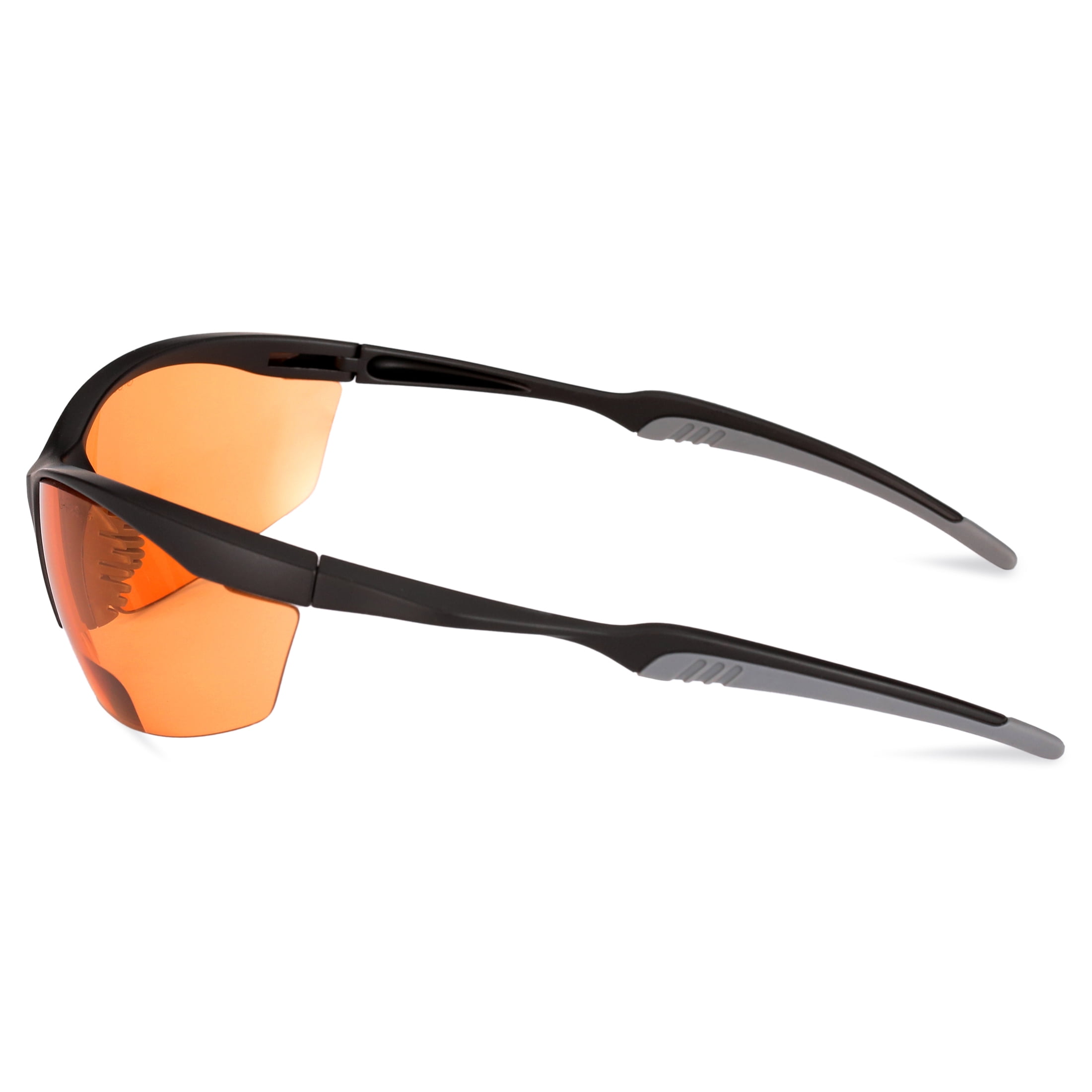Safety Vu Bifocal Safety Glasses Black Frame with Orange Tint +1.50 Magnifier.
