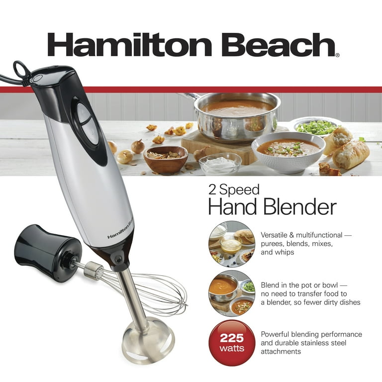 Hamilton Beach HAND BLENDER 2-Speed Blending Wand & Whisk Blend Mix Puree  Whip