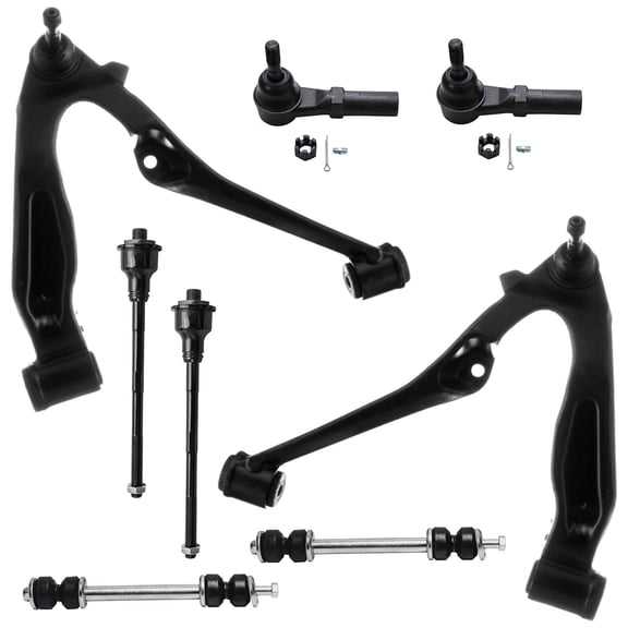 Detroit Axle - 8pc Front End Kit for Chevy Silverado Sierra 2500 3500 HD GMC Yukon XL 2500 Hummer H2, 2 Lower Control Arms with Ball Joints 4 Inner Outer Tie Rod Ends 2 Sway Bars Replacement