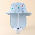 thumbnail image 2 of ZRBYWB Kids Adjustable Chin Strap Sun Hats Summer Spring Cartoon Dinosaur Embroidery Outdoor Beach Bucket Cap Toddler Hat, 2 of 6