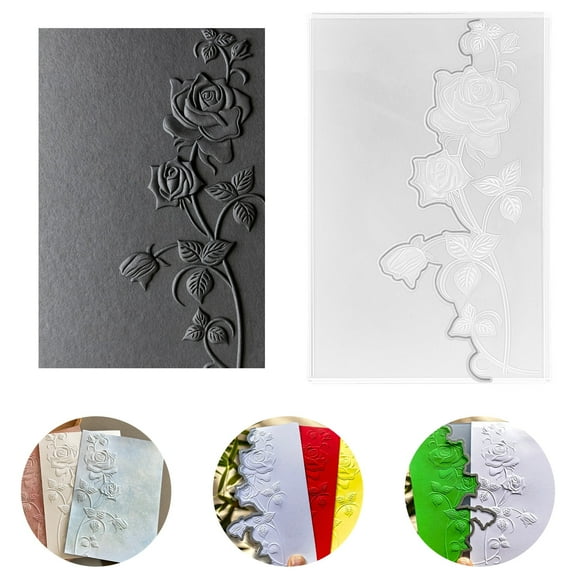 EEEkit 3D Embossing Folder Rose Vine Pattern for Card Making, Scrapbooking & Paper Crafts