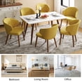 thumbnail image 7 of Dining Chairs Set of 2 Wingback Accent Chair Upholstered Armrest Solid Wood Legs Living Room Kitchen Restaurant Mustard, 7 of 7