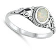 thumbnail image 4 of CHOOSE YOUR COLOR Celtic White Simulated Opal Wholesale Ring .925 Sterling Silver Band CZ Female Size 7, 4 of 4