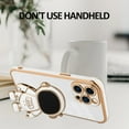 thumbnail image 2 of Compatible with iPhone 14 Pro Max Case Astronaut Plating Electroplate Luxury Elegant Case Camera Protector Kickstand Shockproof Protective Corner Back Cover iPhone 14 Pro Max Case -White, 2 of 10