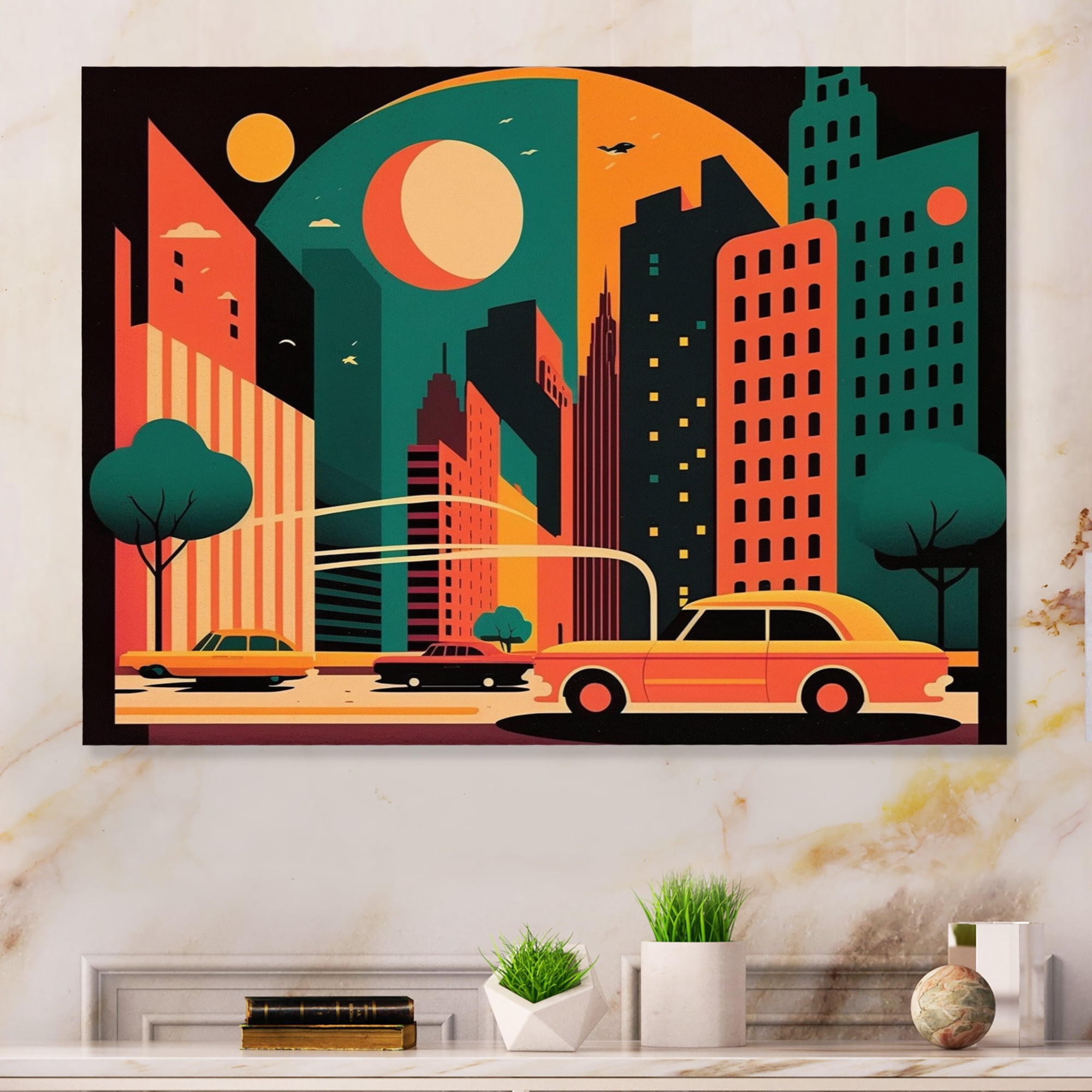 Designart Futuristic Cityscape I Canvas Wall Art