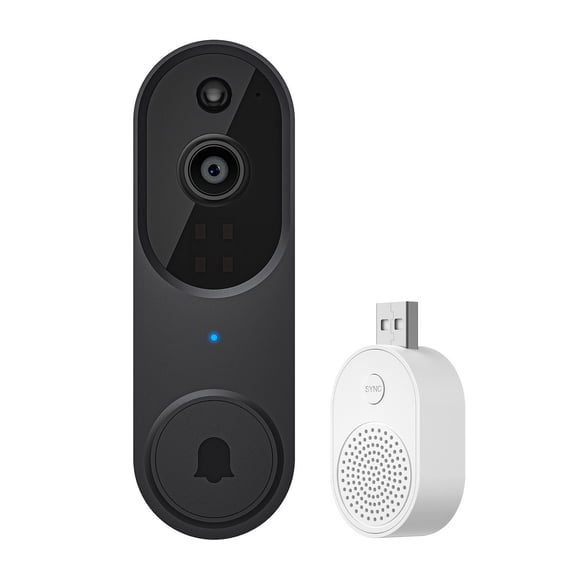 Smart WiFi Doorbell Camera with Video Night Remote Viewing Electronic Cat Eye Security for Home