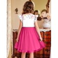 thumbnail image 5 of Oudiya Toddler Girls Tutu Fairy Dress Fluffy Ruffle Sleeve Dresses Summer Casual Tulle Party Sundress for Kids 6-7Y, 5 of 5