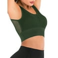 thumbnail image 4 of Women Sexy Mesh Sport Yoga Bra Workout Tank Tops Stretch Seamless Racerback Fitness Padded Tops, 4 of 7