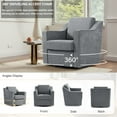 thumbnail image 6 of UIXE Swivel Accent Chair, Modern Round Barrel Arm Chair for Living Room, Bedroom, Comfy Club Reading Chairs for Adults, Chenille Gray, 6 of 8